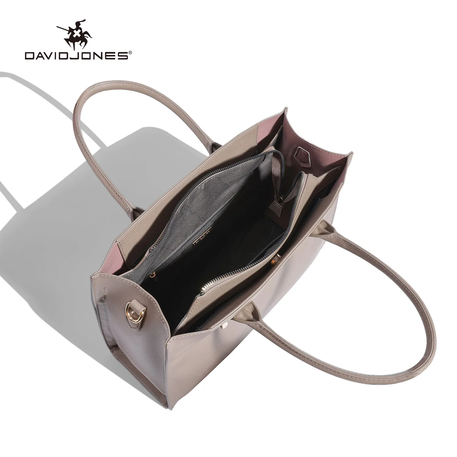 New David Jones Women Tote Bag PU Leather Female Crossbody Bag Large Capacity Lady Shoulder Bag Student School Bookbag Business