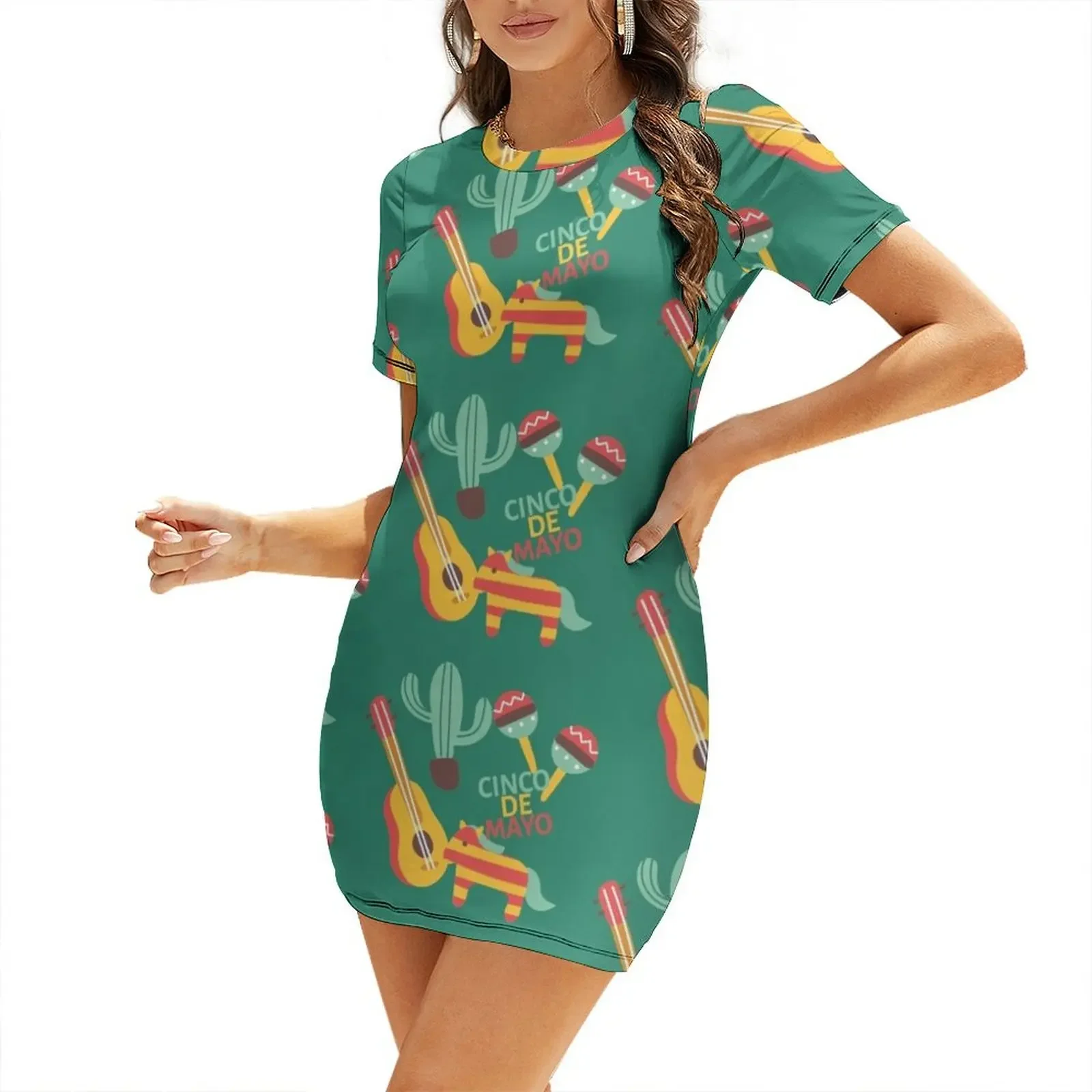 

pinata cinco de mayo Short-Sleeved Dress Woman clothes Dress vintage summer dress woman 2026 trendy