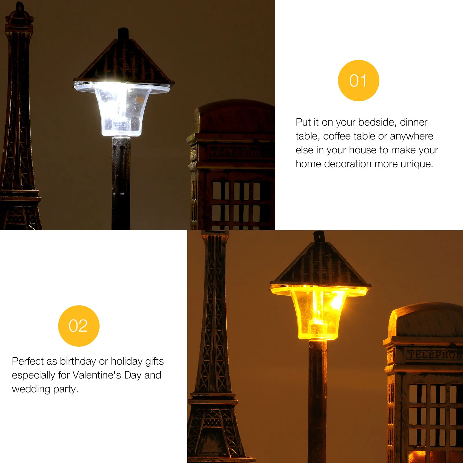 

Retro Eiffel Tower Night Light Decorative Desk Lamp Plastic Craft Bedroom Table Living Room Valentine Gift Night Lamp