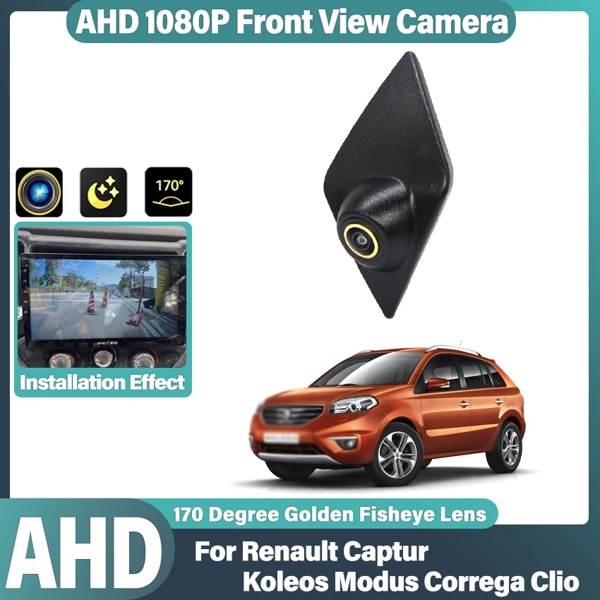 

Автомобильная камера переднего вида AHD 1080P для Renault Captur Koleos Modus Correga Clio Logo Mark CCD Fisheye Lens HD камера ночного видения