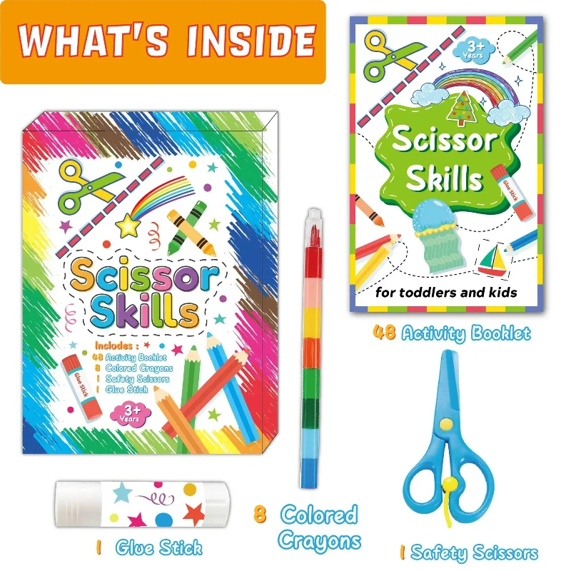 Ensemble de livres de découpe de papier amusants pour enfants, bricolage, peinture faite à la main, coloriage, jouets d'éveil, coupe de papier pour la maternelle, cadeau d'anniversaire