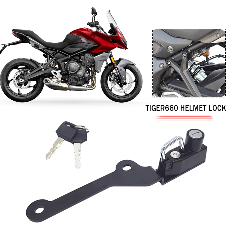 

Tiger660 Helmet Lock Anti-Theft Helmet Security Lock with 2 Keys Aluminum Fit For Tiger Sport 660 Tiger 660 2022 Motorcycle