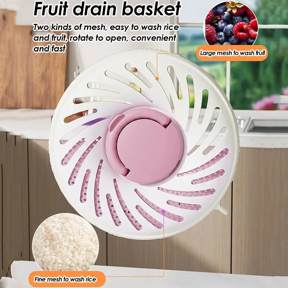 

Folding Handle Fruit Washing Bowl with Lid Detachable Drain Basket Keep Fresh with Ice Tray Multi-Functional Vegetable Strainer
