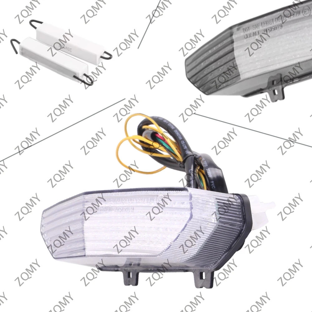 Feu arrière LED E-Mark pour KAWASAKI NINJA ZX-6R 07-08 & CONCOURS 14 08-10 & GTR1400 07-14, clignotant et feu stop