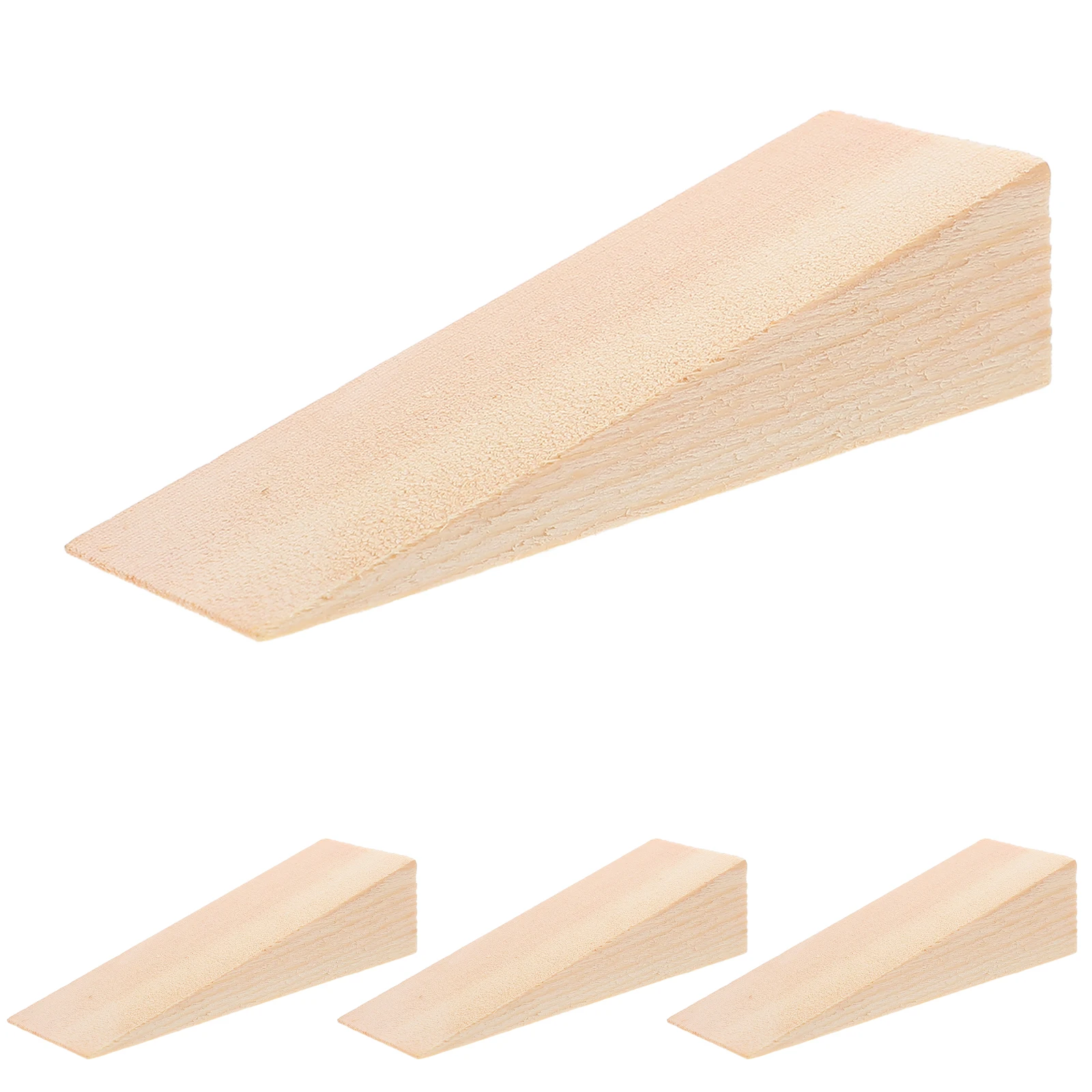 

4pcs Wood Blocks Door Stopper Window Installation Rail Adjust Triangular Wedge Wooden Dowel Anti Collision Smooth Finish