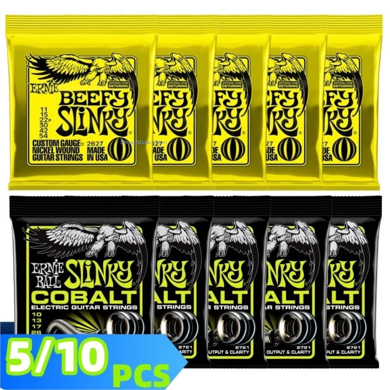 5/10Pcs Ernie Ball Slinky Nickel Wound Electric Guitar Strings 2626 2721 Play Real Heavy Metal Rock Guitar Accessories Wholesale