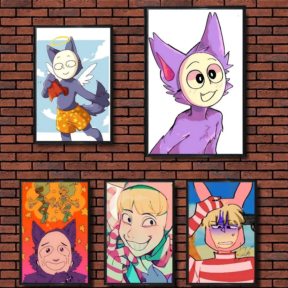 

Magical animation Kedamono Popee Poster Prints Wall Art Painting Picture Gift Living Room Bar Restaurant Dec Sticker Large