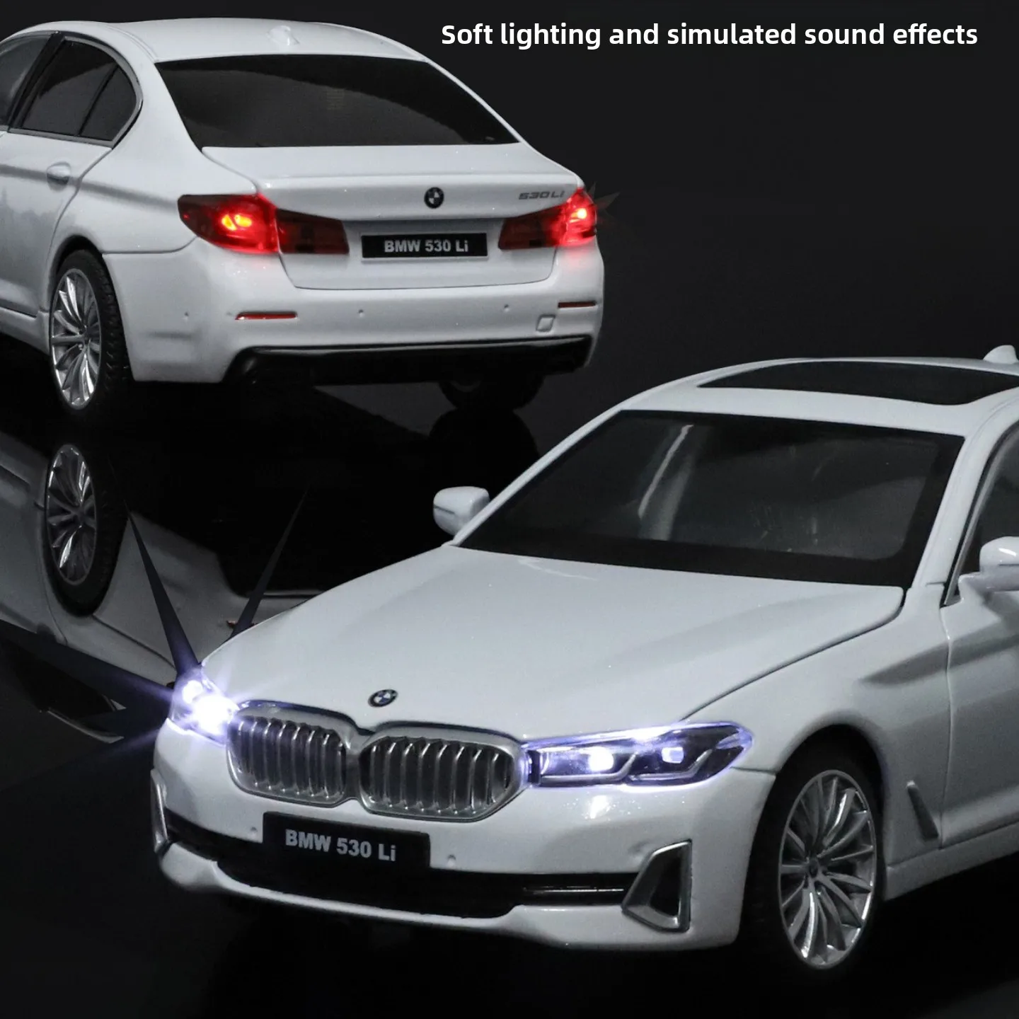 1:24 530LI ليموزين سبيكة سيارة مصغرة دييكاست مقياس معدني نموذج سيارة الصوت والضوء جمع ألعاب أطفال المركبات الهدايا #2