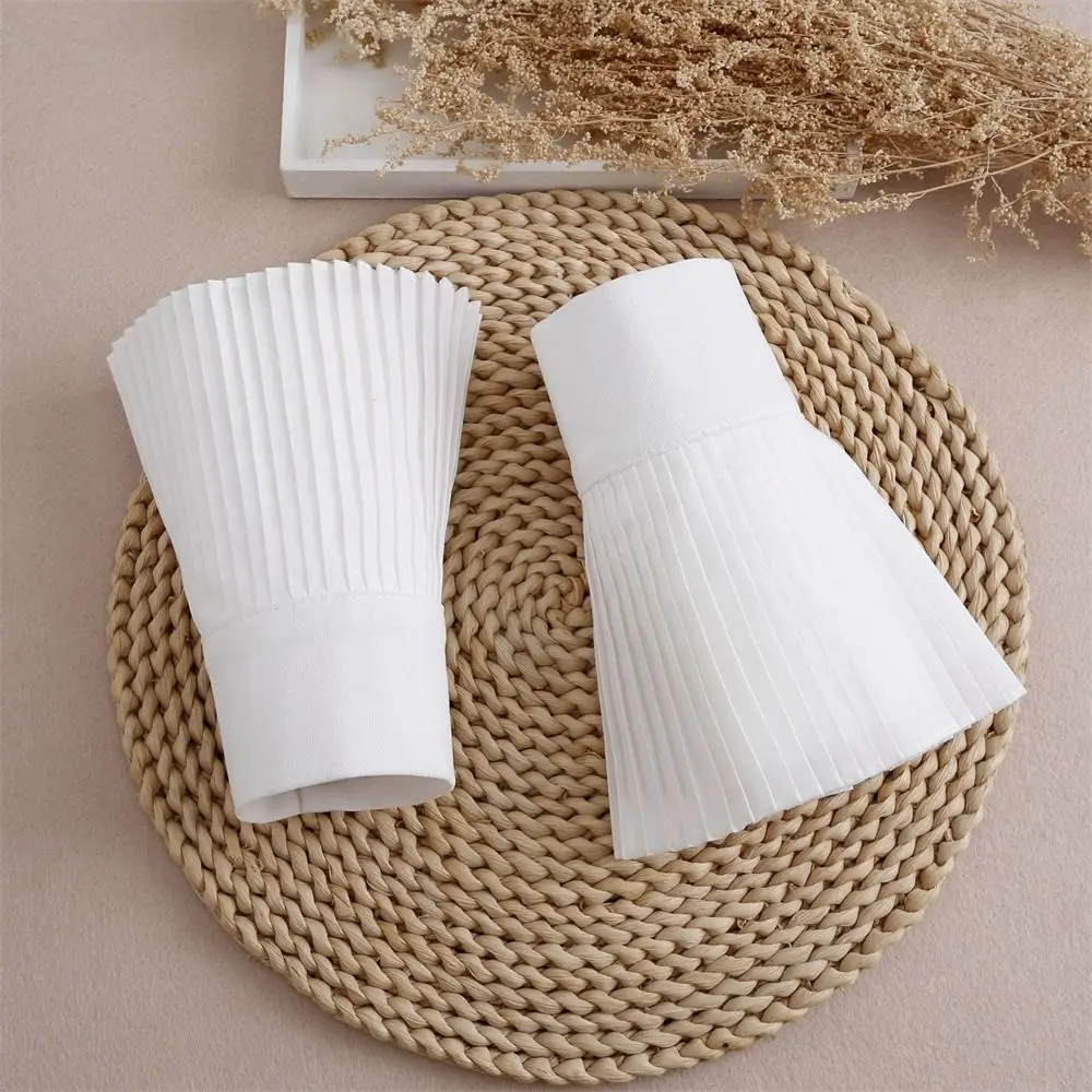 Mangas falsas plisadas con volantes, puños desmontables de gasa, puños falsos, decoración de ropa, puños falsos, puños de mano