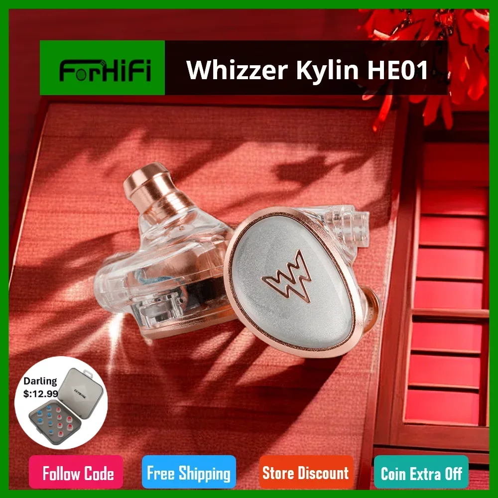 

Whizzer HI-Res Audio Kylin HE01 iem Earphone Headset HIFI Bass In Ear Monitor balance armature Earphones Noise Cancelling Earbu