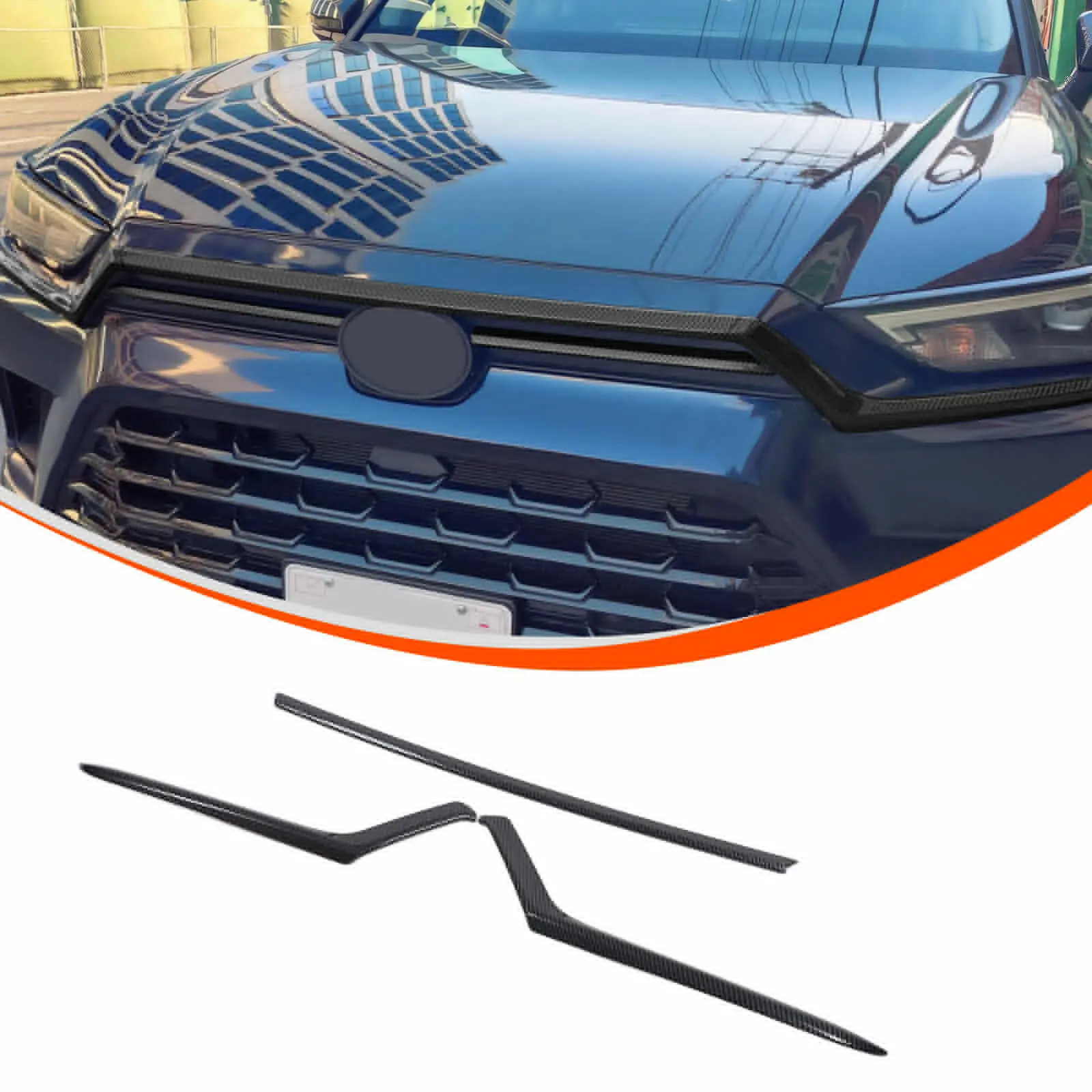 ABS ألياف الكربون سيارة الجبهة هود قطاع الكسوة لتويوتا جراند هايلاندر 2024-2025 سيارة الخارجي طقم ديكور اكسسوارات