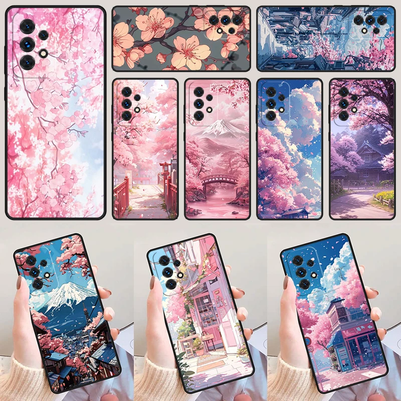 

Cherry Blossom Bumper For Samsung Galaxy A52 A72 A73 A20e A21S A50 A70 A11 A12 A42 A31 A40 A51 A71 A32 A80 A91 Phone Case Cover