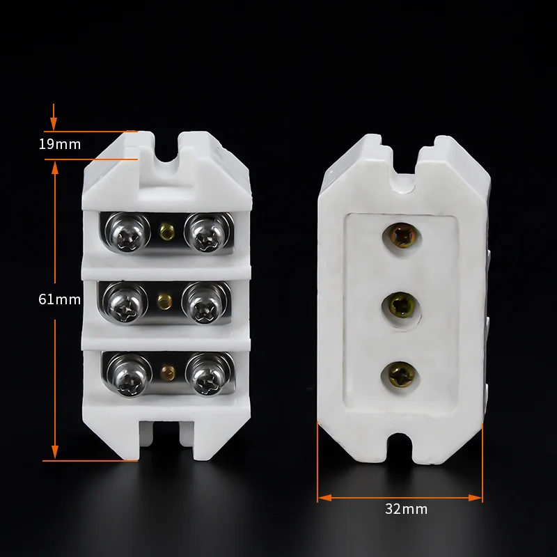 

Ceramic Terminal Block, High Temperature Resistant Terminal Strip, Flame Retardant Japanese Style Ceramic Terminal Board 2P-6P