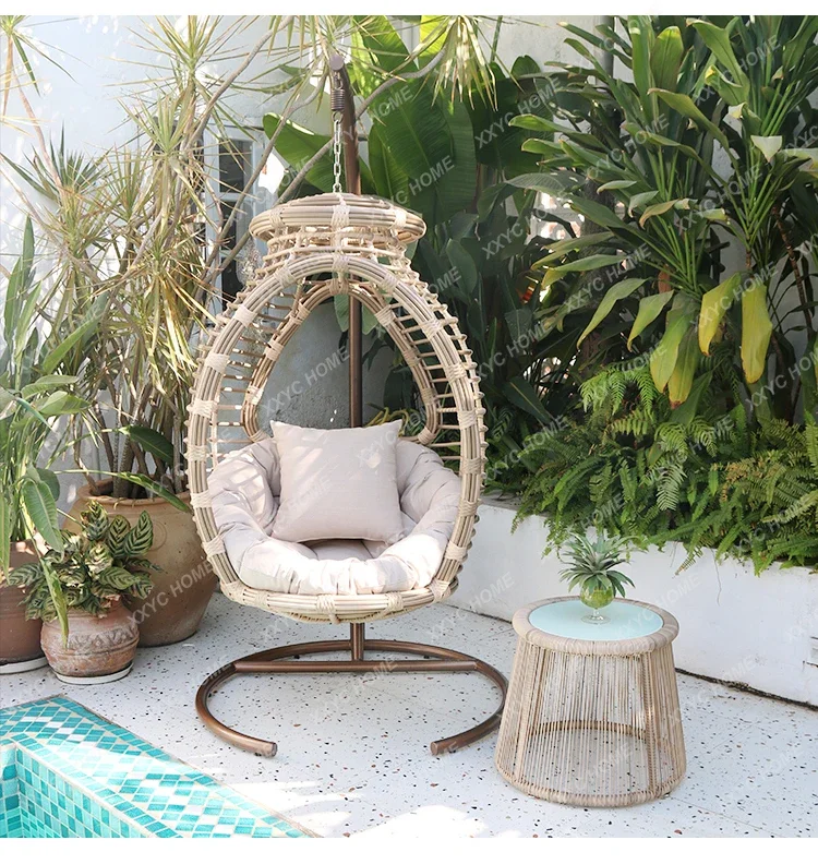 Bed & Breakfast Swing Outdoor Rattan Single Hanging Basket Rattan Chair Bird's Nest Bedroom Girl Home Rocking Chair