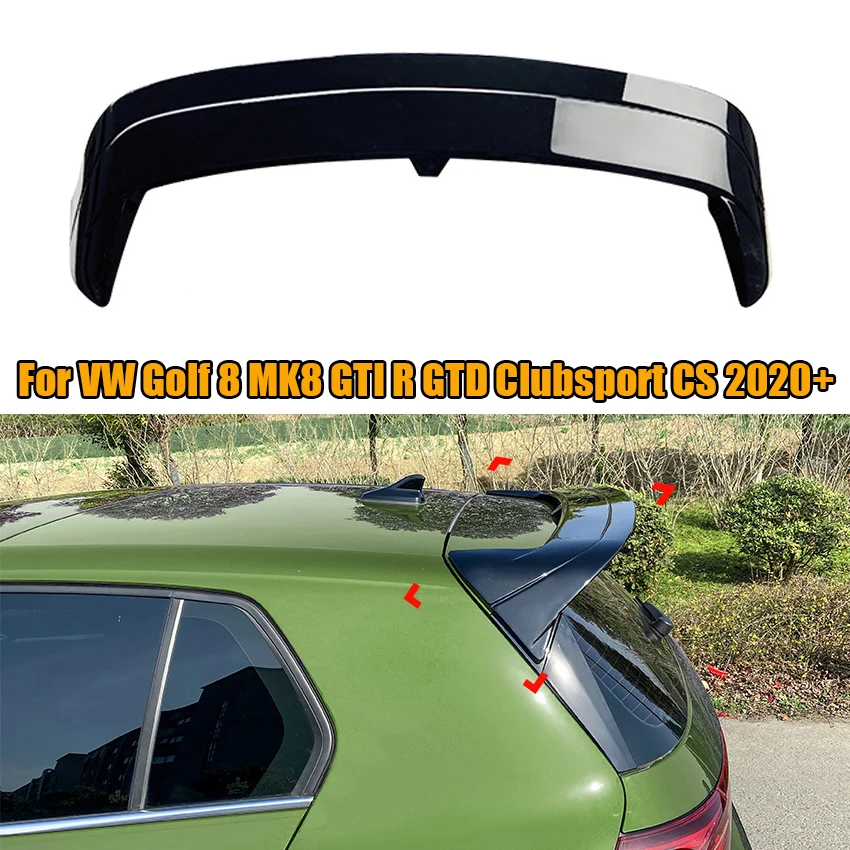 

For VW Golf 8 MK8 GTI R GTD Clubsport CS 2020+ Car Rear Trunk Spoiler Wing Roof Spoiler Wing Auto Spoiler Wing Kit Tuning