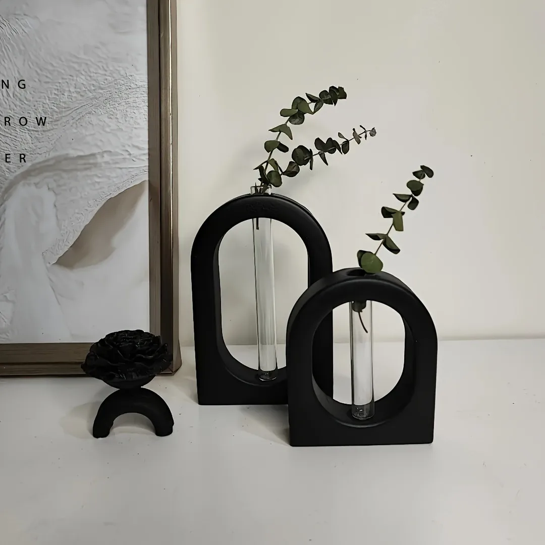 Силиконовая форма для гидропонной вазы «сделай сам», круглая арочная испытательная трубка, ваза для аквакультуры, форма для гипса и цемента, капельная форма из смолы, домашний декор