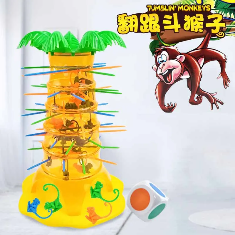 Creative Party Tabletop Game Toy Funny Flip A Somersault Monkey Climbing Tree Dropping Interactive Puzzle Toys Two-Player Match