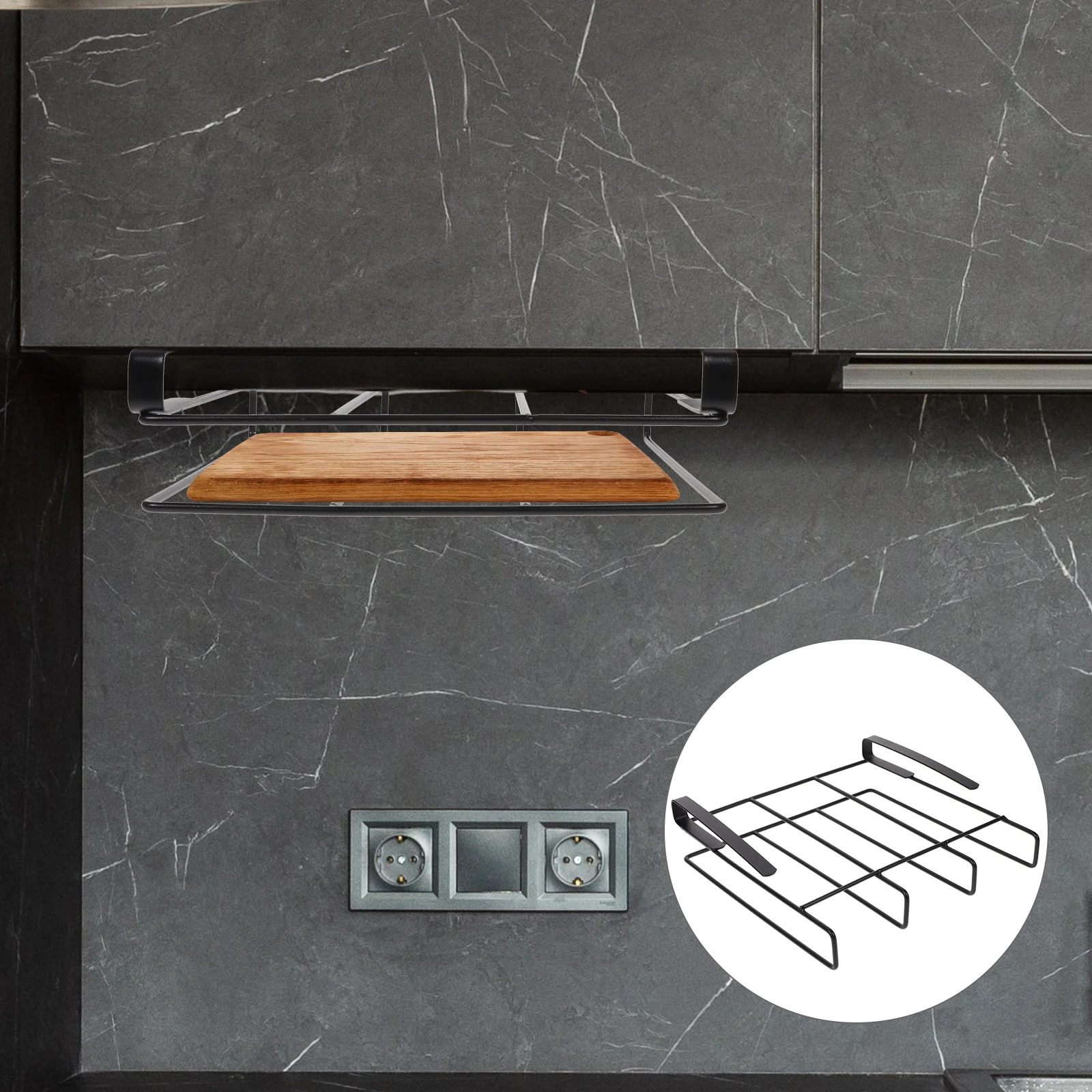 

Hanging Cutting Board Rack Strong Bearing Capacity Kitchen Storage Holder Cabinet Organizer Pot Lid Rack Kitchen Accessories