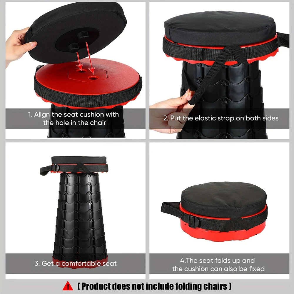 Portable Camping Stool Seat Cushion, Foldable Stool Small Chair Cushion, Foldable Stool Cushion