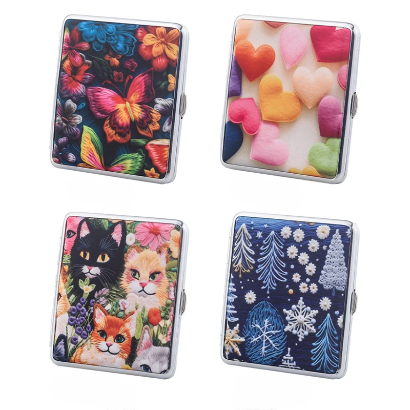 20 Pack Metal Cigarette Box, Portable Hand Roll Thick Cigarette Box Anti Pressure and Moisture-proof smoking accessories