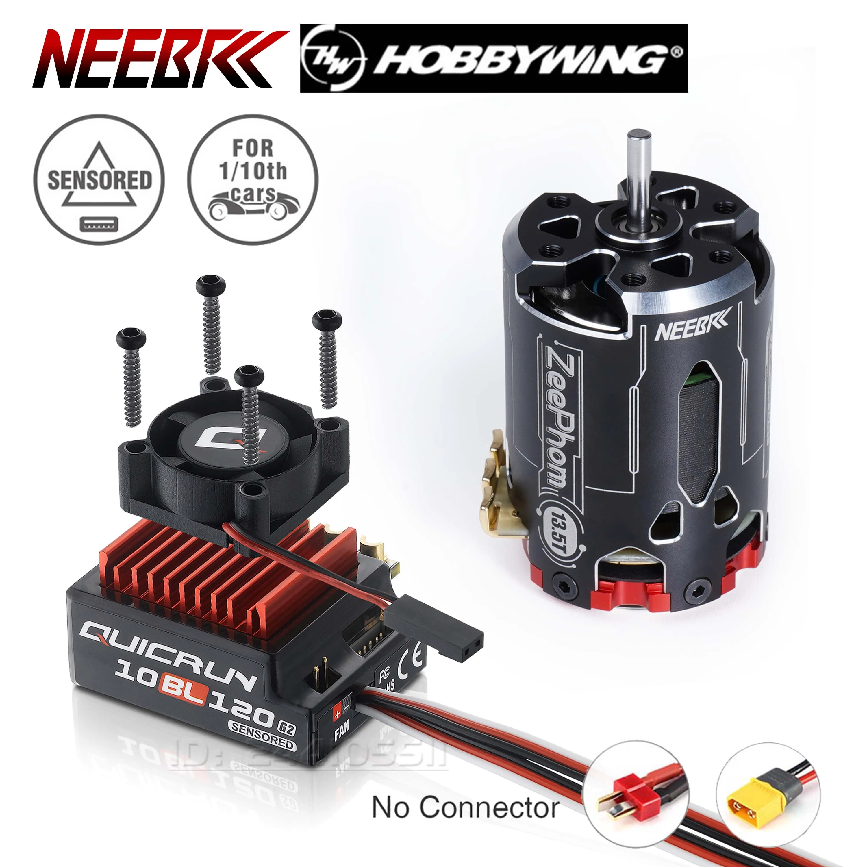 

HOBBYWING QuicRun 10BL120 Sensored G2 540 Brushless Motor 120A ESC Speed Controller for 1/10 RC Drift Racing Car Competition Toy