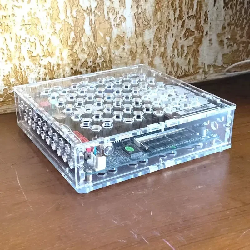 Mini ITX Small Chassis Acrylic Plexiglass DIY Display Core Computer Onboard DC Industrial Control Main Board Portable Compact