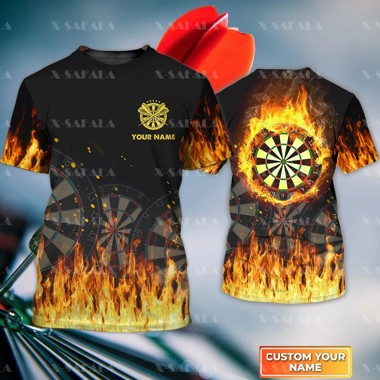 Dart Game Shirt Dart Fire Player Darts Player Gift 3D Printed High Quality Milk Fiber T-shirt Round Neck Men Female Casual Tops3