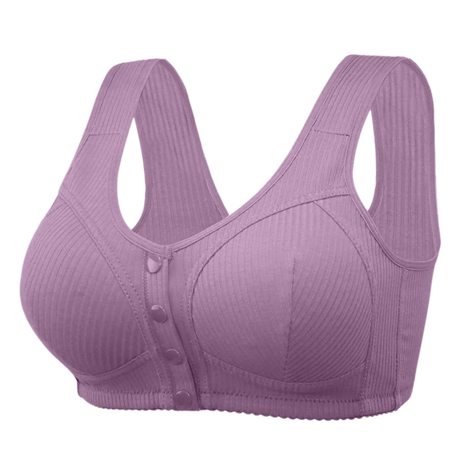 Women'S Front Closure Bra Comforable Breathable Wire Free Women Underwear Plus Size Wide Shoulder Vest Bras Female Lingerie