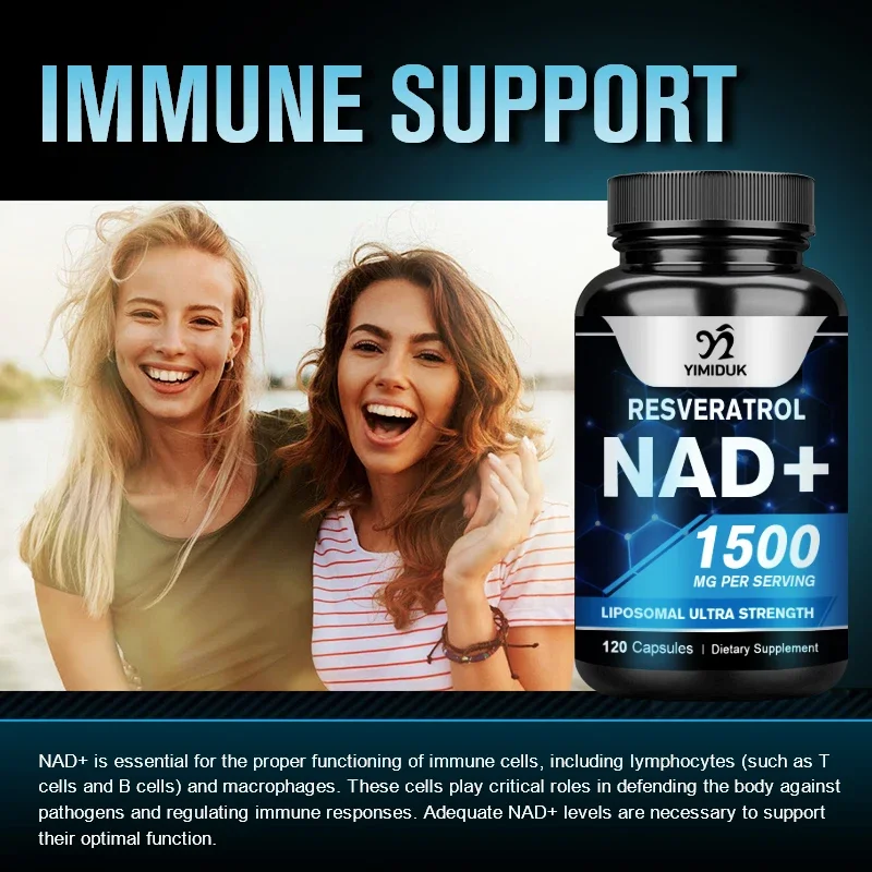 Yimiduk NAD Pills Supplement ( 120 Capsules ), Liposomal NAD+ Supplement with Resveratrol, Support Cellular Health, Anti-aging