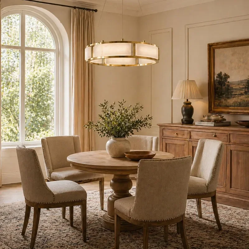 Modern Natural Alabaster Circle Brass Chandelier Pendant Light for Villa Living Room Dining Room Hotel Bedroom Interior Decor