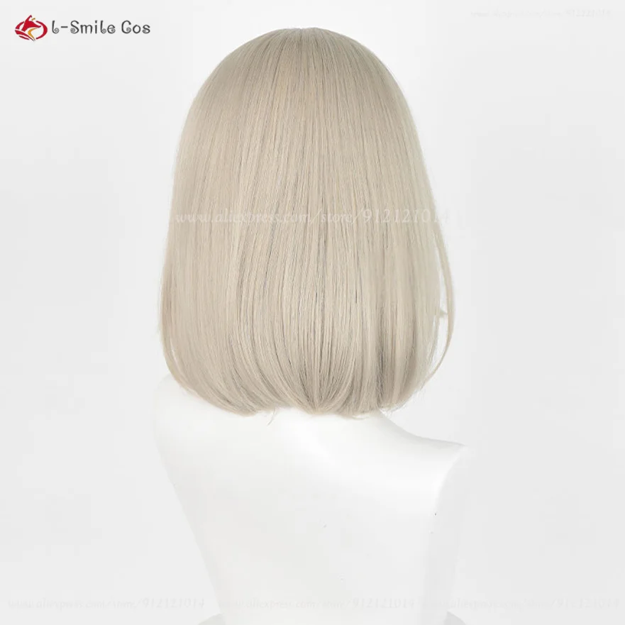 Peruca Falin Touden Anime Cosplay para mulheres, perucas douradas cinza curtas, cabelo sintético resistente ao calor, peruca de festa Halloween, boné, 35cm