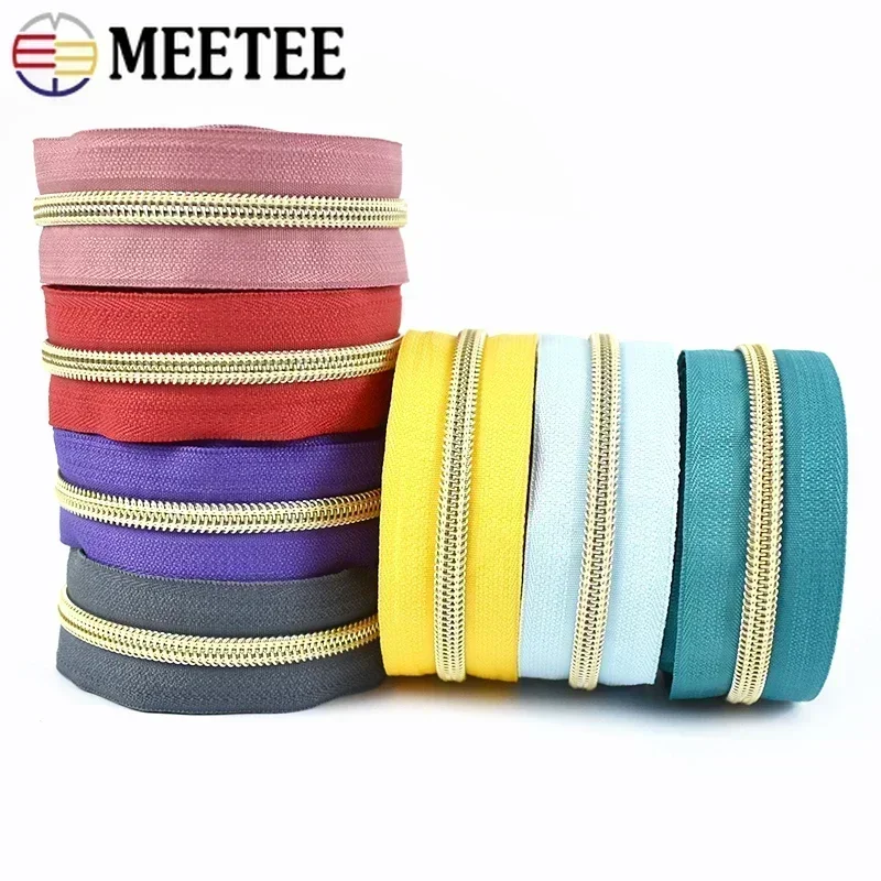 

2/3/4/5Meters 5# Nylon Zipper Coil By The Meter Decorative Zips Tape for Sewing Bag Garment Zippers Repair Kit DIY Accessories