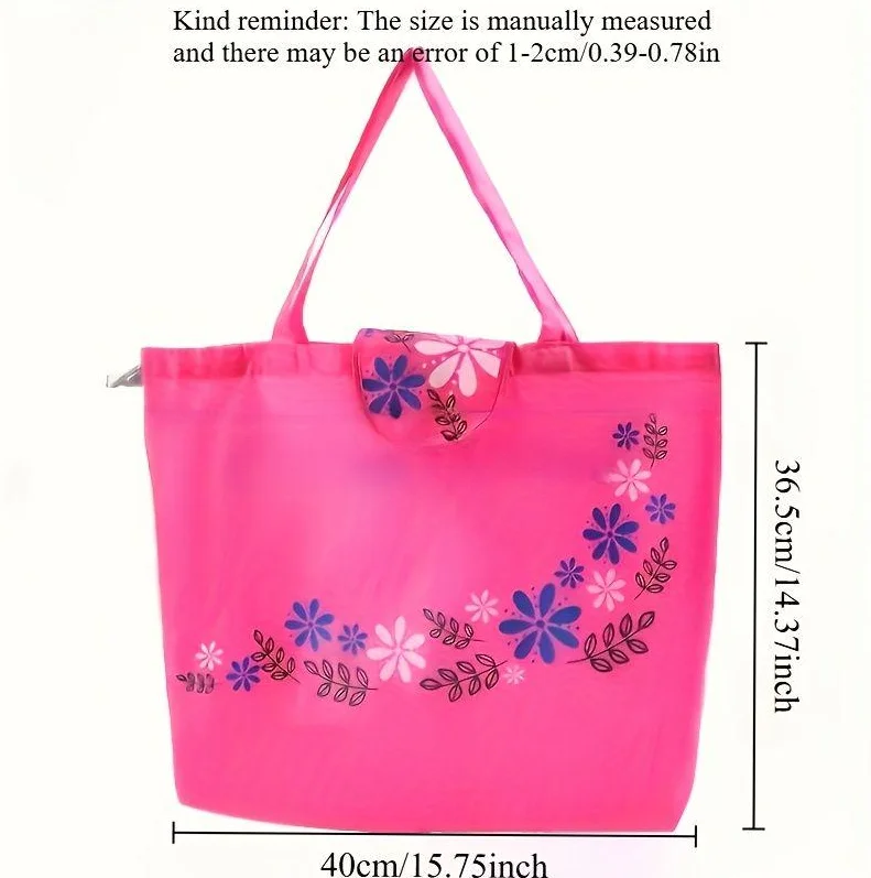 3/6 قطع من أكياس التسوق القابلة لإعادة الاستخدام، أكياس تخزين بوليستر قابلة للطي مع زر إغلاق مطبوع، منظم ملابس عيد الشكر