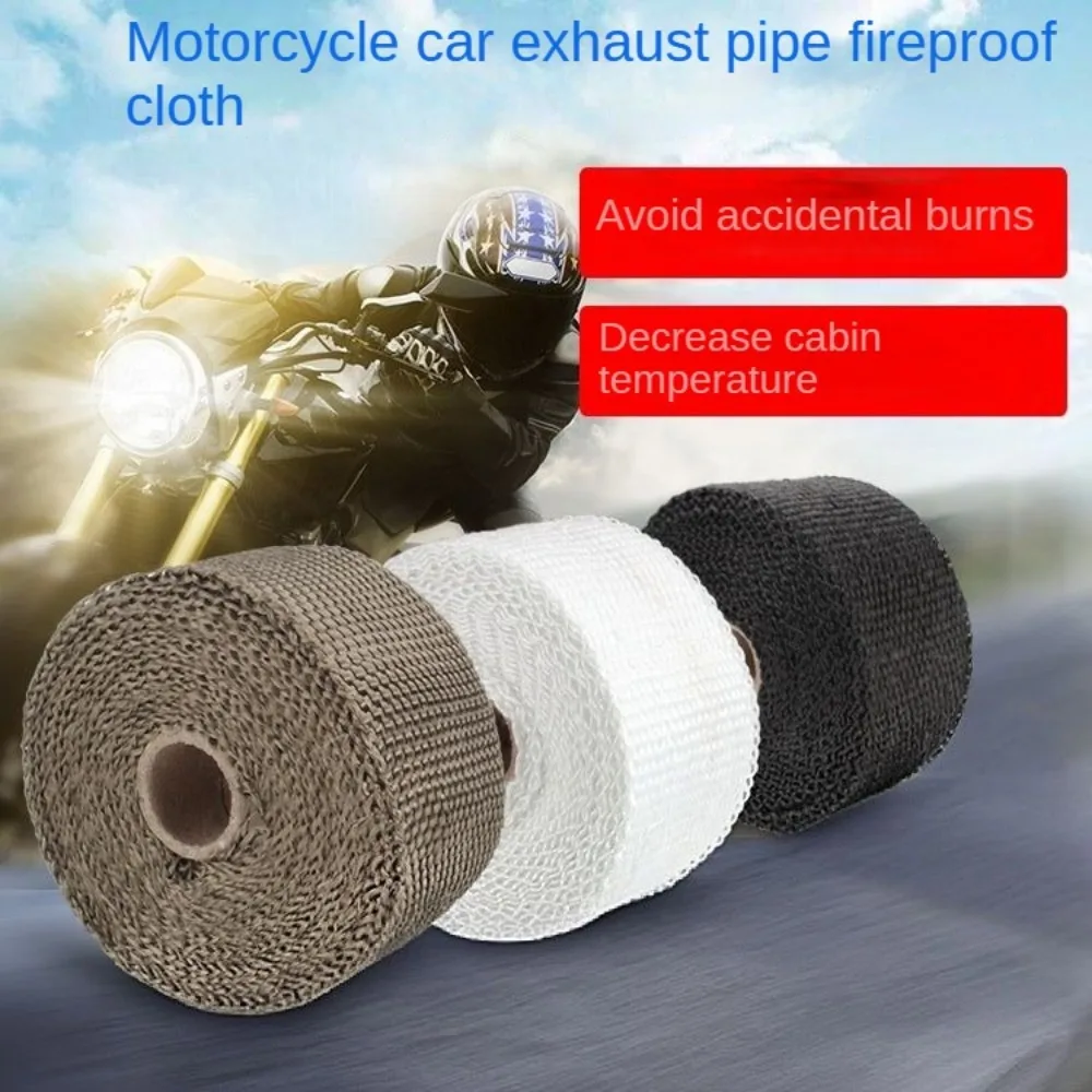 A roll of titanium-colored heat-resistant cloth for motorcycle and car exhaust pipe modification, measuring 10 meters in length,