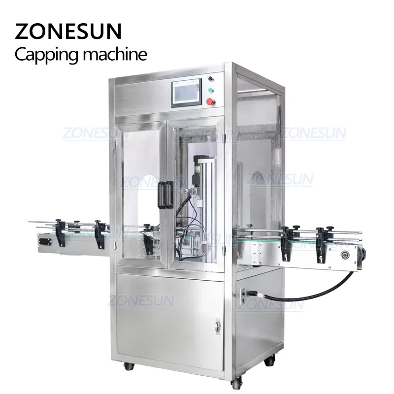 ZONESUN ZS-XG440DC Tappatrice automatica per avvitamento del tappo della bottiglia dello spruzzatore contagocce per la produzione