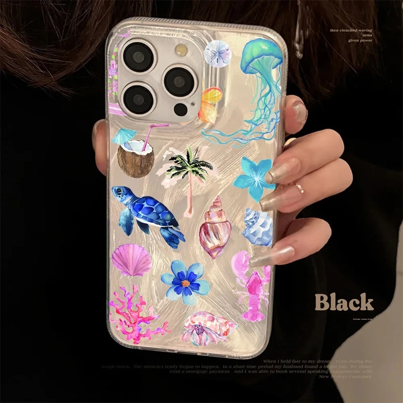 Casing Ponsel Elemen Laut Penyu Laut Bintang Laut untuk Xiaomi Redmi 14C 13C 12C Note 14 13 12 Pro Plus 5G 14S 12S 11S 11 10 Sampul