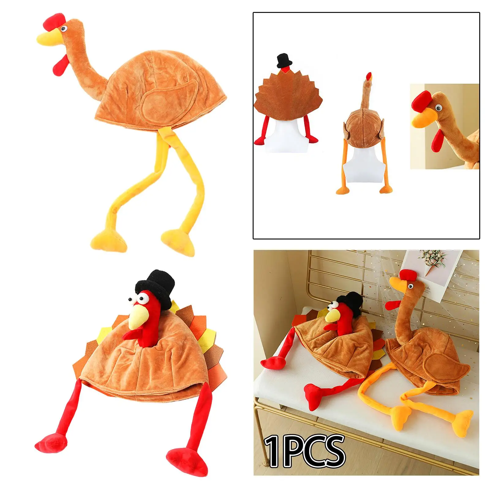 Thanksgiving Turkey Hat Party Novelty Hat Festival Soft Turkey Headdress