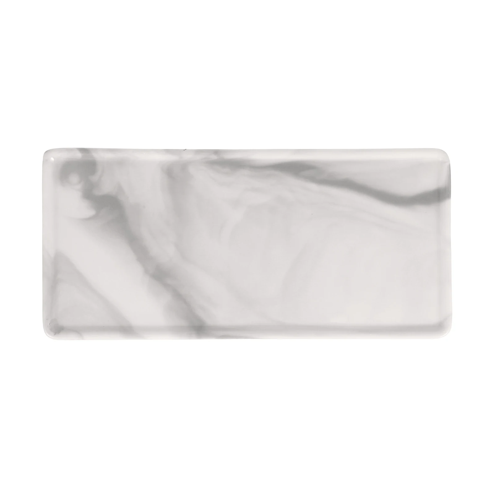 

Tray for Lotion and Soap Desktop Tabletop Toiletries Make up Trays Vanity Makeup Storage Plate Grey Organizer