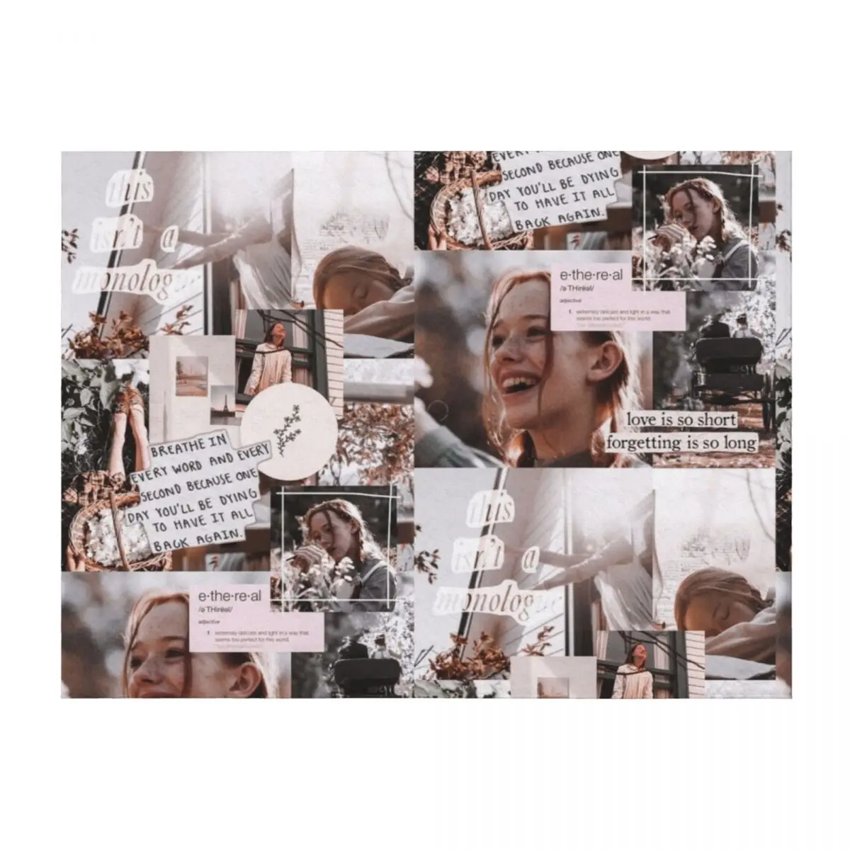 

Collage... Anne Shirley Throw Blanket heavy to sleep Beach Beautifuls Personalized Gift Blankets