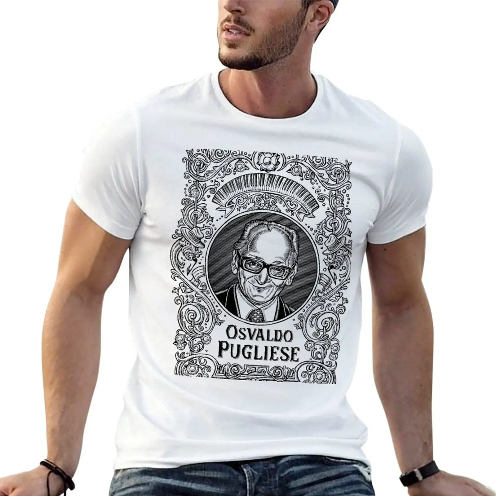 Camiseta Osvaldo Pugliese (en negro), camiseta para hombre, camisetas de anime de lujo para hombre, camiseta para hombre