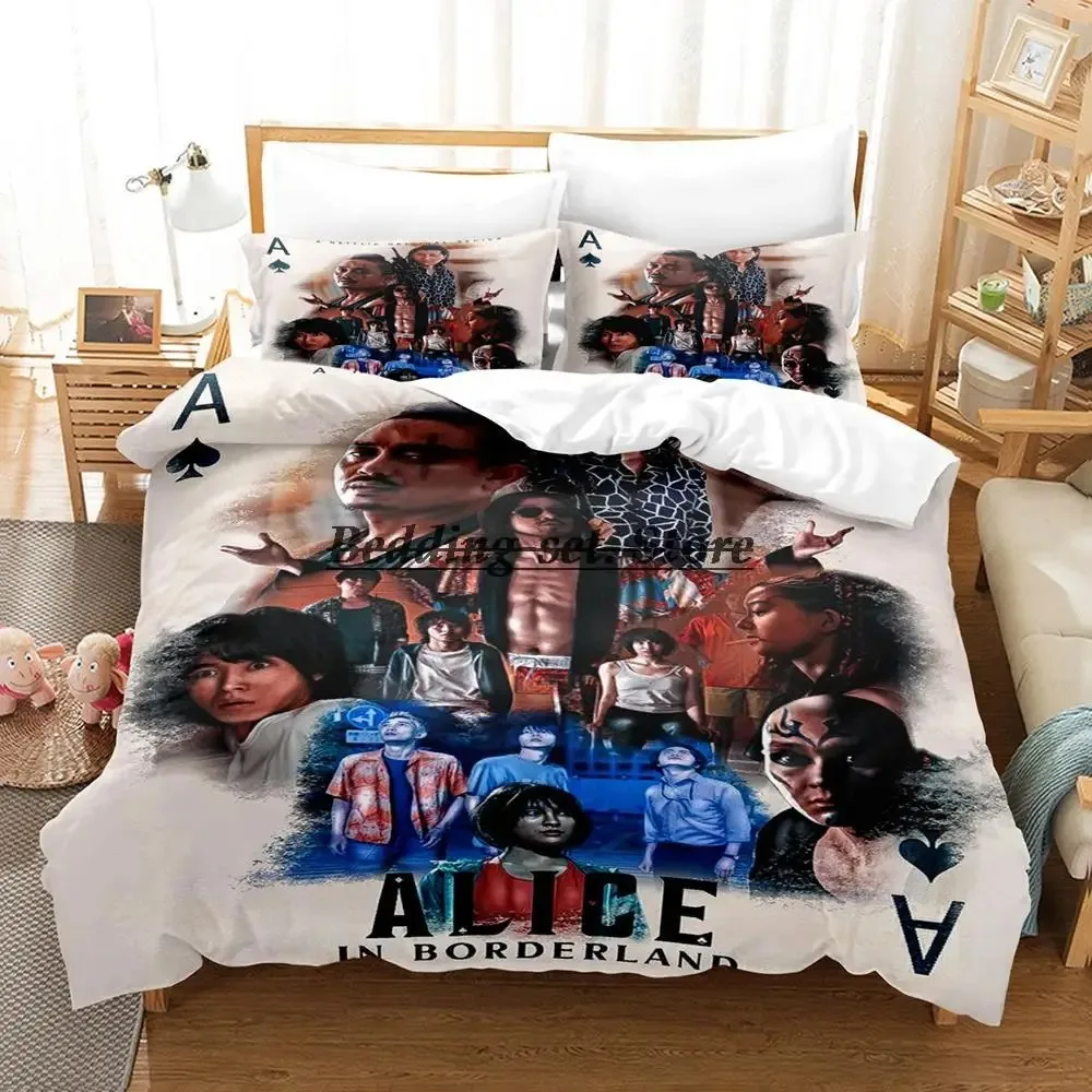 Alice in Borderland Season 2 Bedding Set Single Twin Full Queen King Size Bed Set Aldult Kid Bedroom Duvetcover Sets KPOP