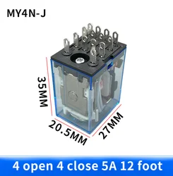 1PCS MY4NJ relay HH54P MY4N-J 14 Pin AC/DC 12V 24V 36V 48V 110V 220V 380V Mini Relay Intermediate Electromagnetic Relay