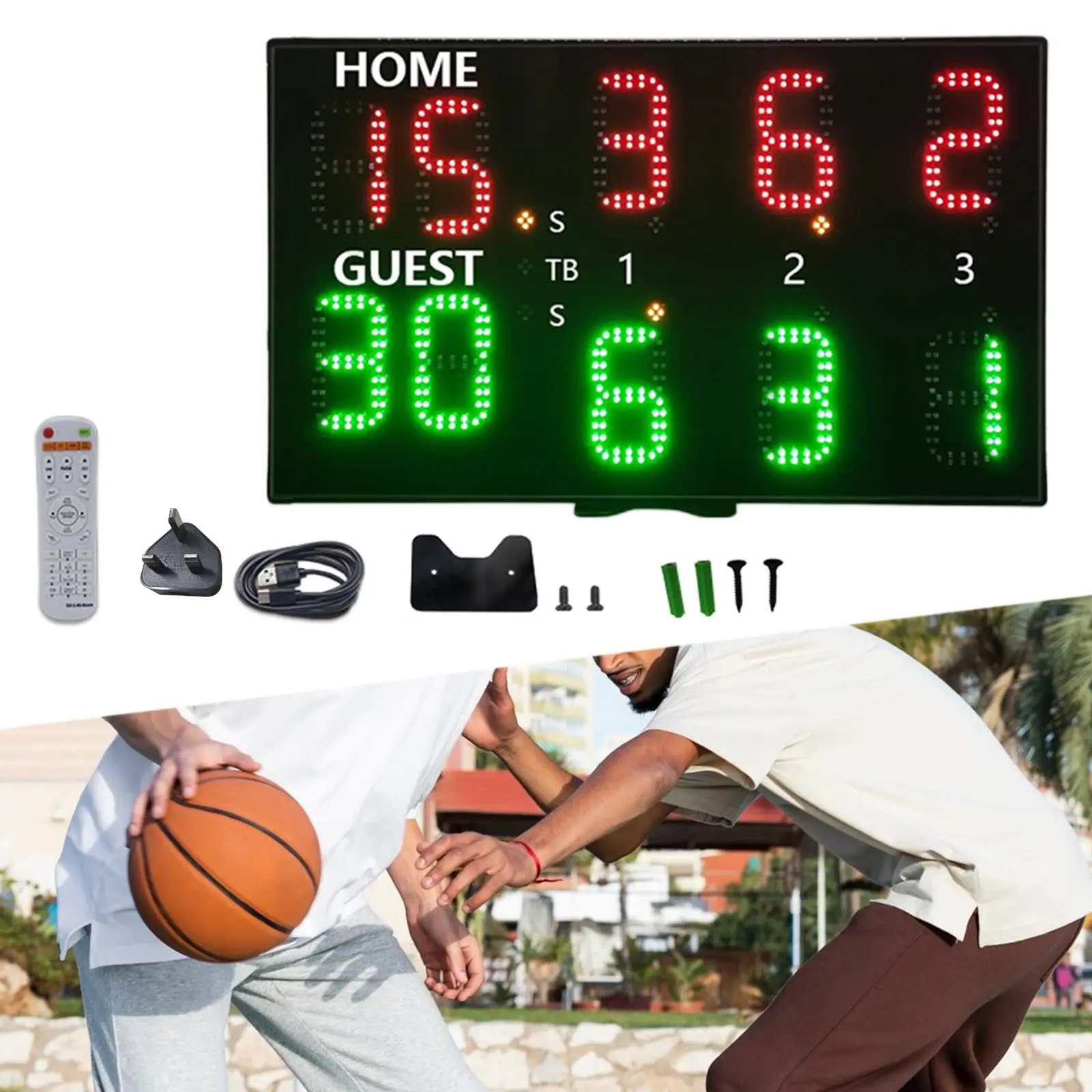 

Tabletop Electronic Scoreboard Digital Scoreboard LED Score Board for Indoor Outdoor Games Softball Tennis Table Tennis Boxing