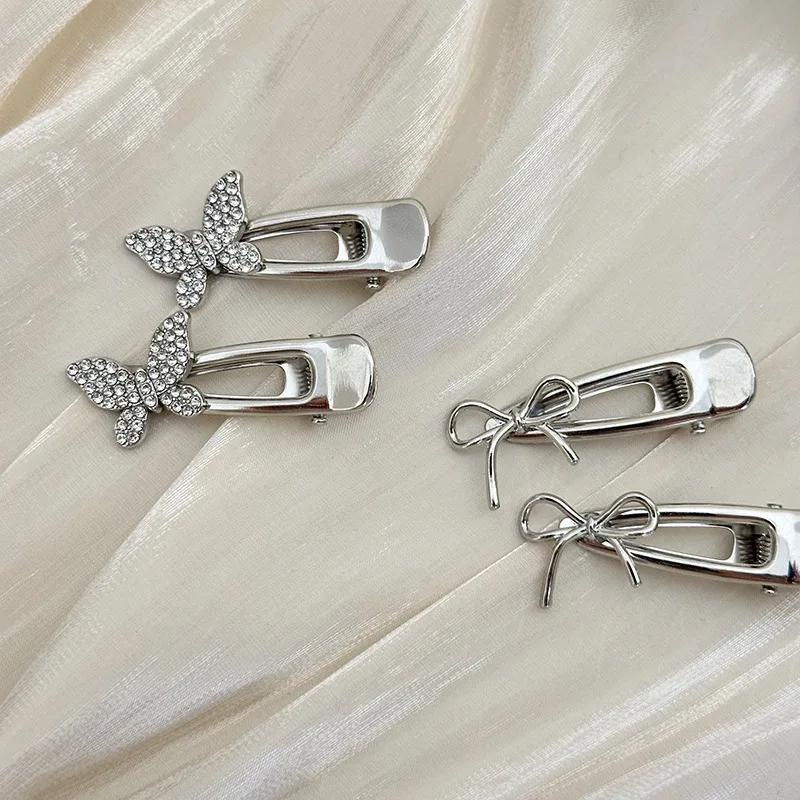 Mini korean accessories hair for girls women bow pins and clips butterfly rhinestone Crab vintage trendy leading fashion sweets