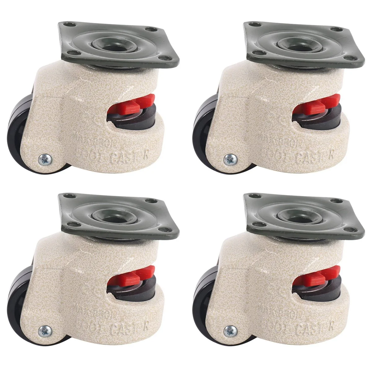 

4 Pcs Retractable Leveling Casters Industrial Machine Swivel Caster Castor Wheel for Office Chair Trolley 220lbs Capacity -40F