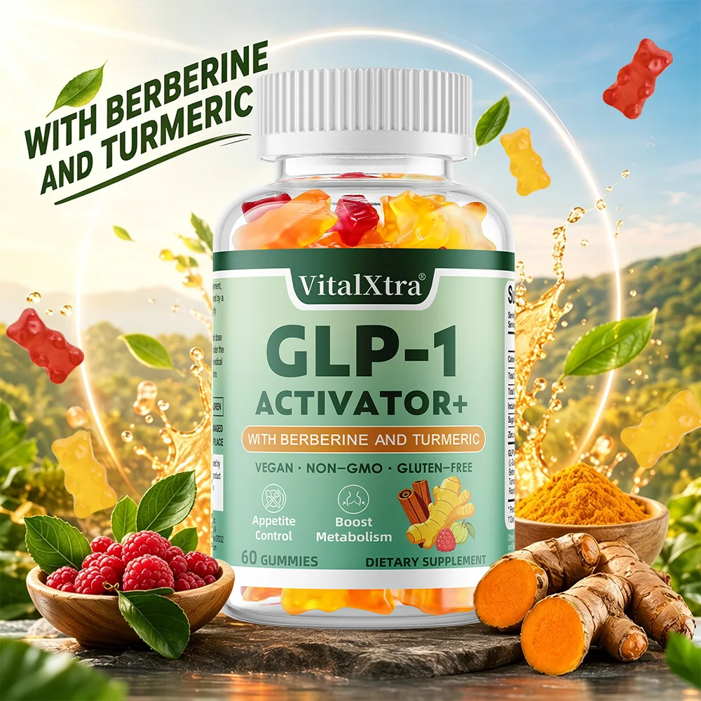 

GLP-1 Support Gummies with Berberine Turmeric & Inulin, Support Gut Digestion Metabolism Appetite Control & Daily Body Wellness