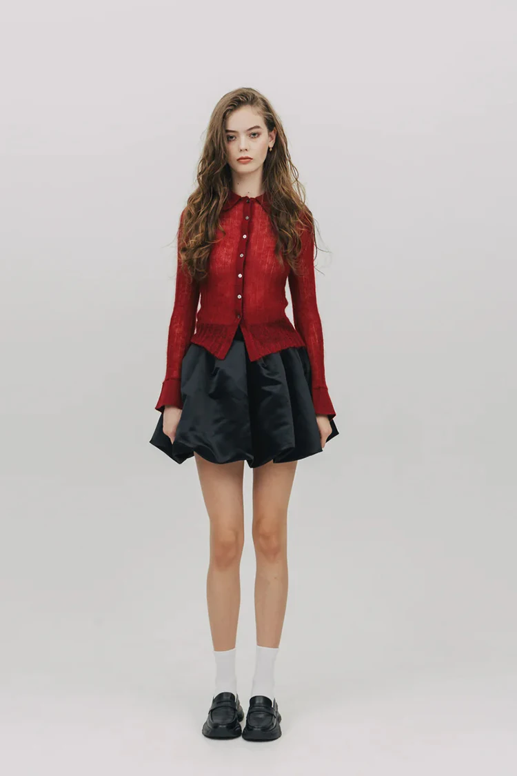Lautaro Spring Summer Sweet Cute Soft Shiny Satin Mini Bud Skirt Women with Shorts High Waist Short Luxury Designer Clothes