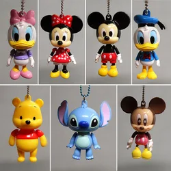 Disney Mickey Mouse Minnie Stitch Cartoon Figure Keychain Collection Cute Doll Bag Car Pendant Decoration Friends Birthday Gift