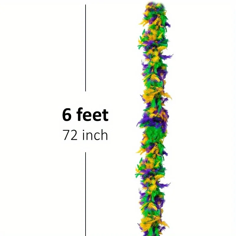 Boa di piume di Mardi Gras da 1 pezzo - Ghirlanda soffice e lussuosa, ottimo accessorio per abiti di Mardi Gras per donne e uomini, costumi di Mardi