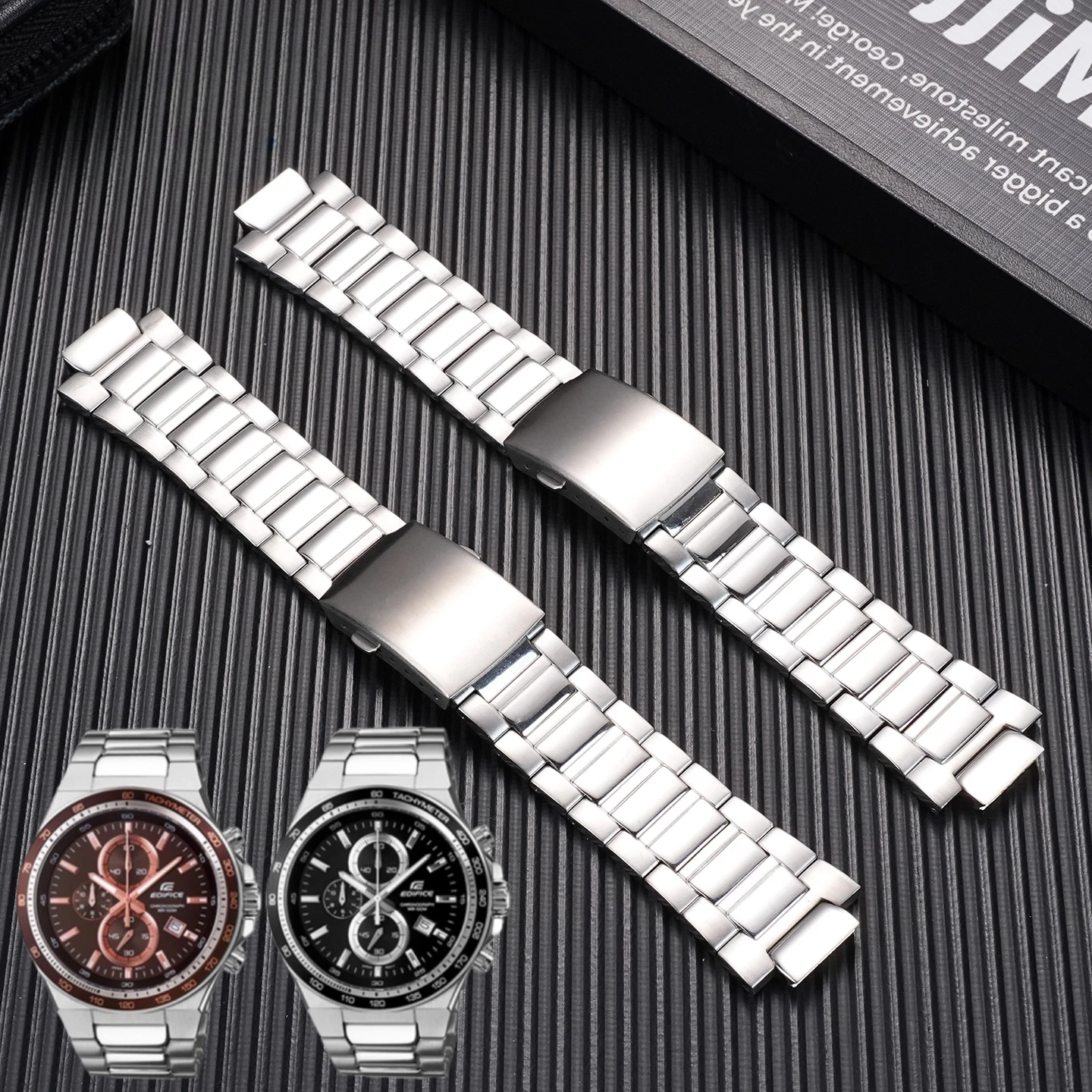 

EF-546 металлический ремешок для часов Casio EDIFICE 5118 EF-546D, твердый ремешок из нержавеющей стали, 14 мм, мужской браслет, аксессуары